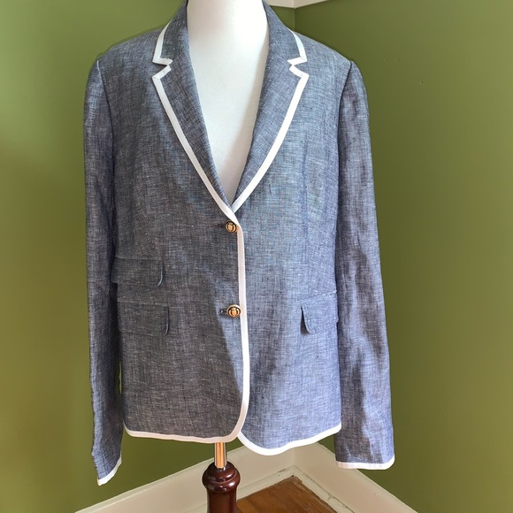 NWT J Crew linen school boy blazer, size 12